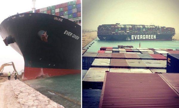 Спасателям не удалось снять с мели контейнеровоз, который заблокировал движение в Суэцком канале