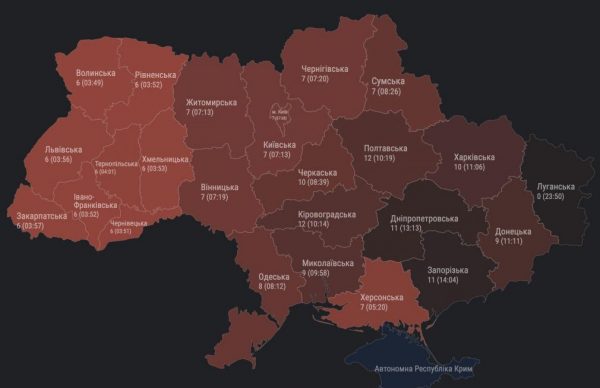 У День Незалежності в Україні була оголошена рекордна кількість тривог